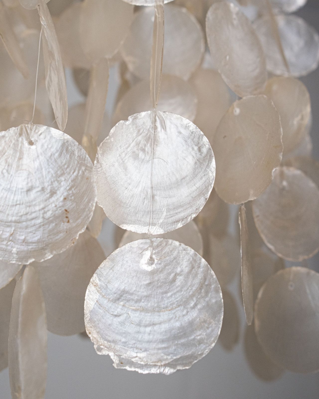 photo furniture Large Capiz Shell Chandelier In The Style Of Verner Panton, 1980s