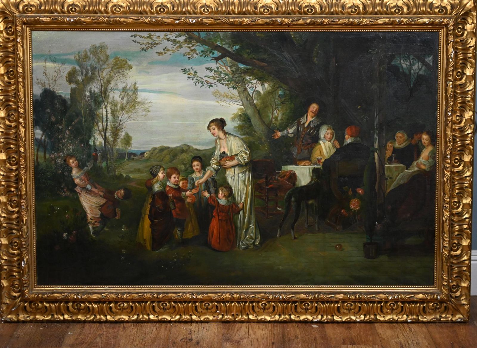 Xl Edwardian Oil Painting A May Day Friedrich Von Kaulbach 1910
