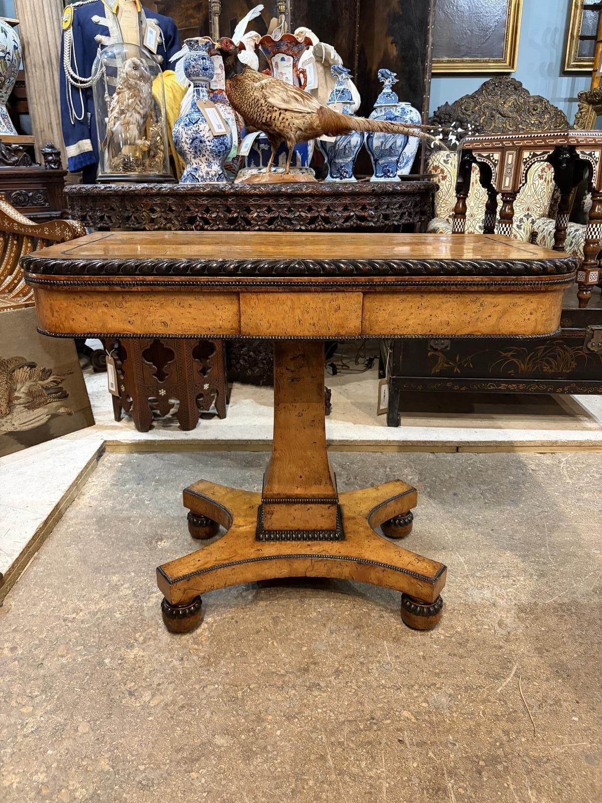 Scottish Early 19th Century Burr Yew Card Table / Games Table photo buy