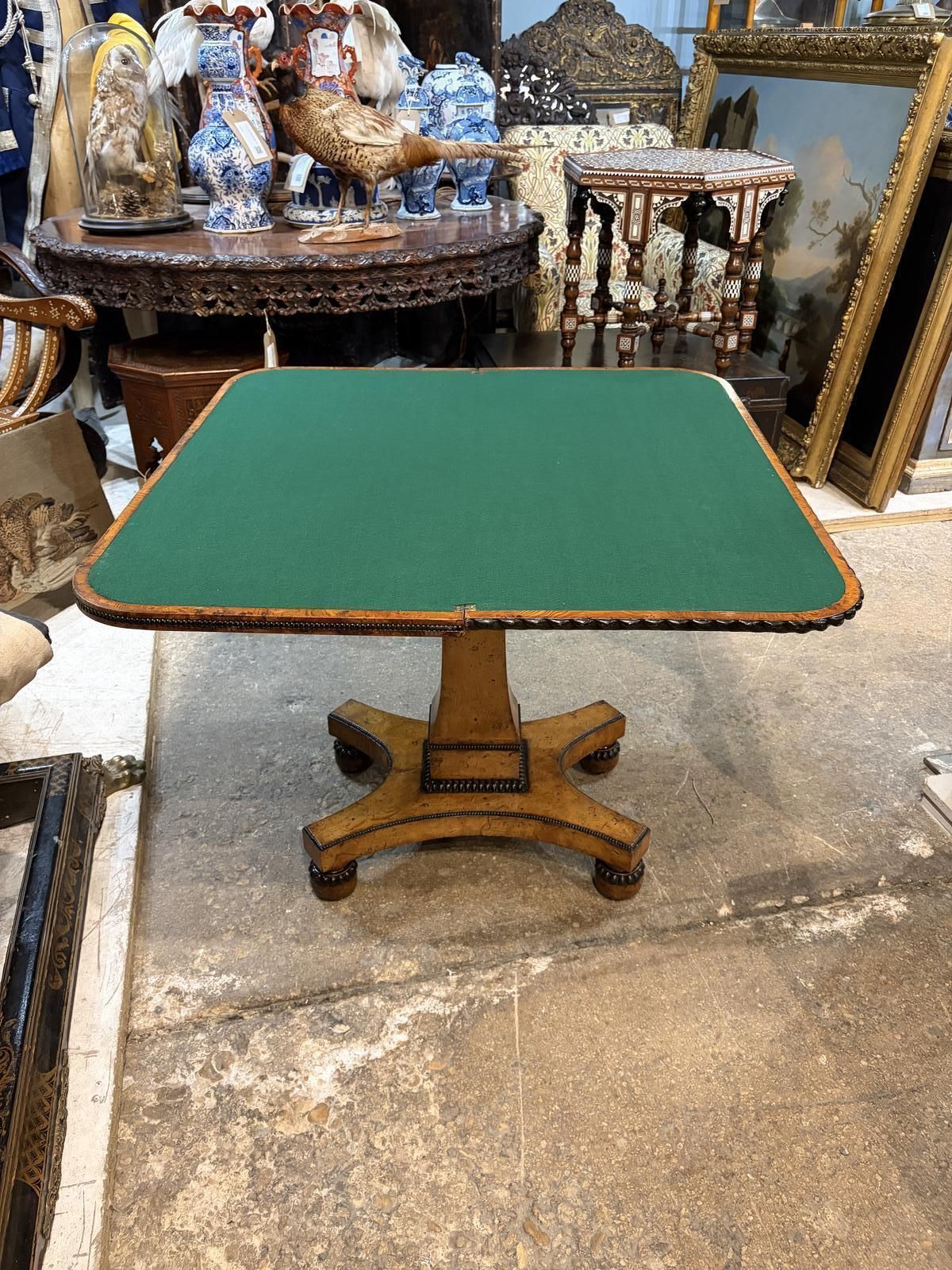 photo furniture Scottish Early 19th Century Burr Yew Card Table / Games Table