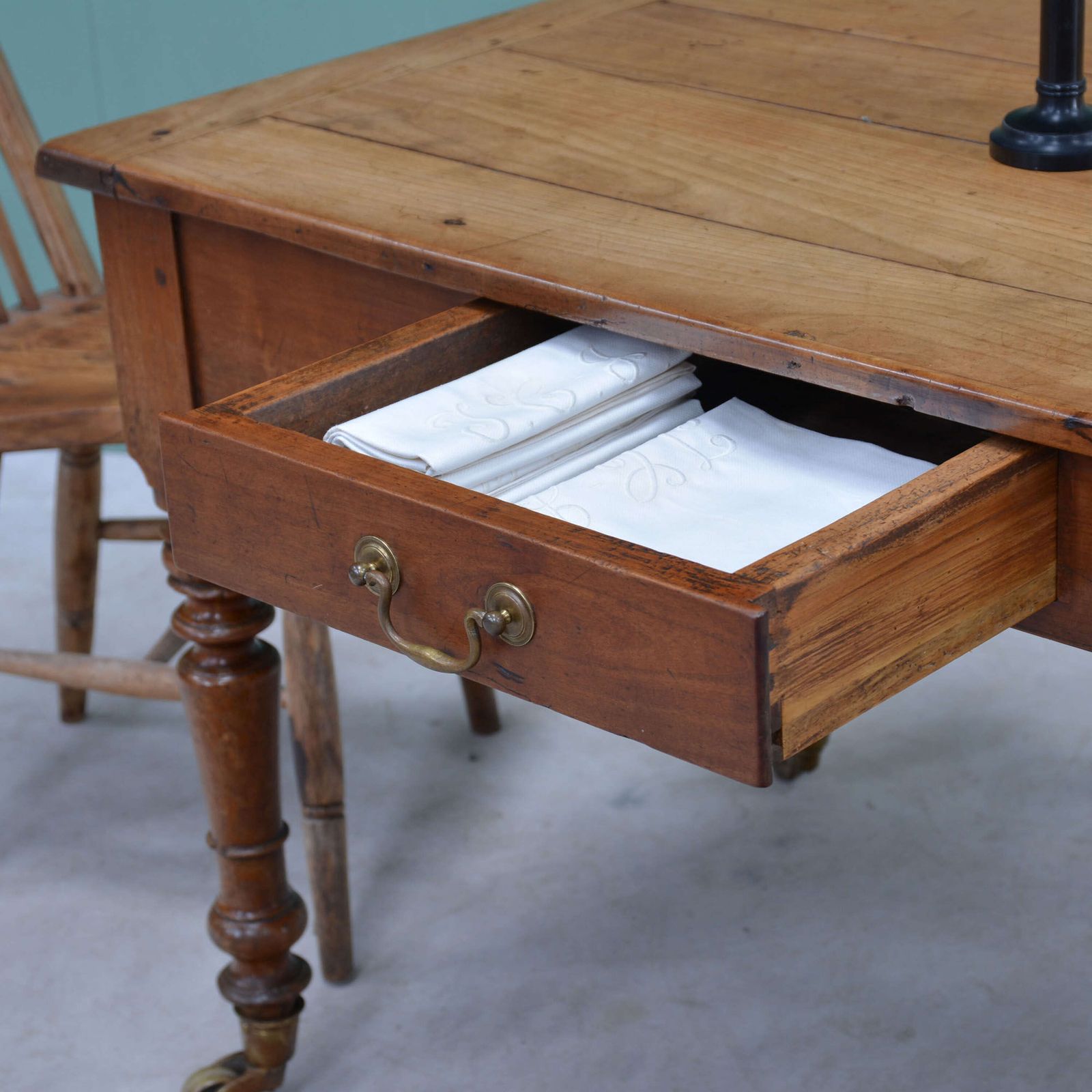 19th Century French Fruitwood Farmhouse Table photo Furniture