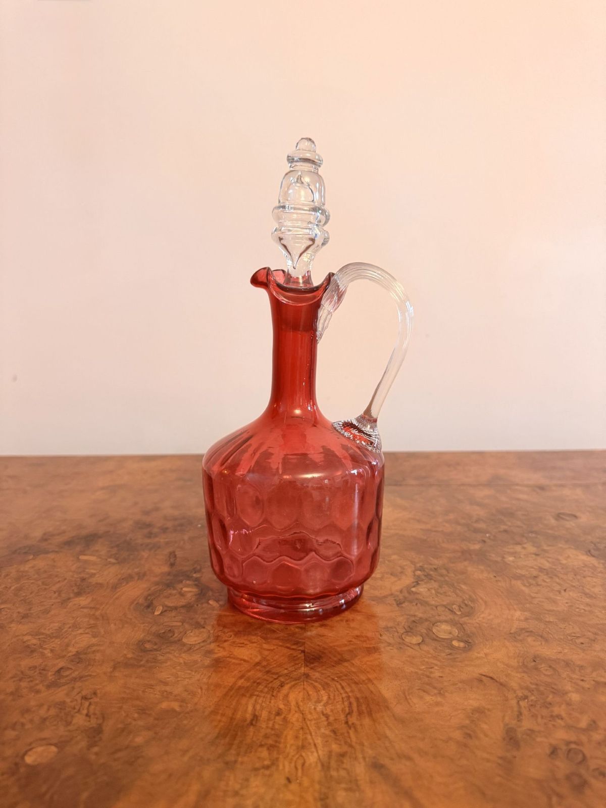 Pretty Victorian Cranberry Glass Decanter