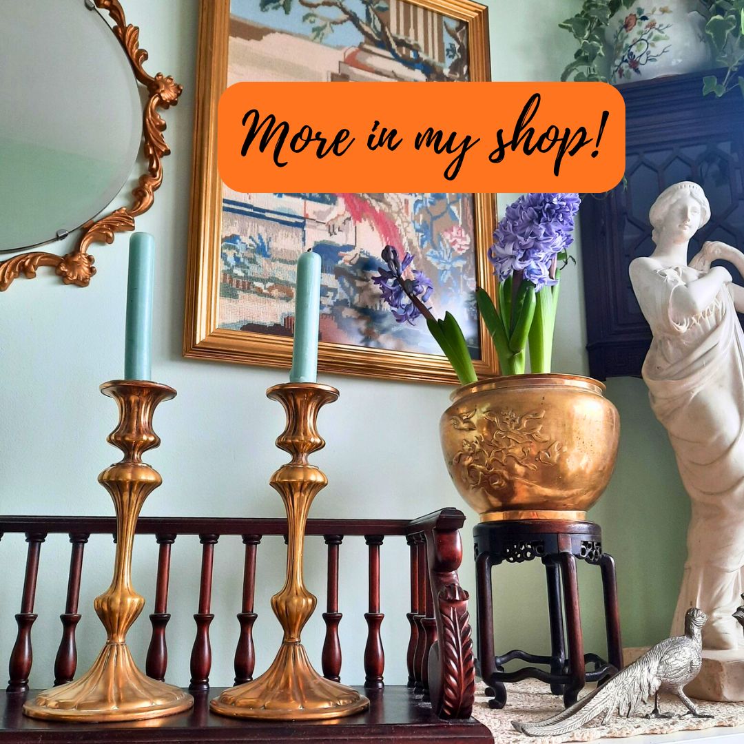photo furniture Antique Continental Brass Candlesticks Holders Pair H 9.7'', Large Antique Candle Holders.