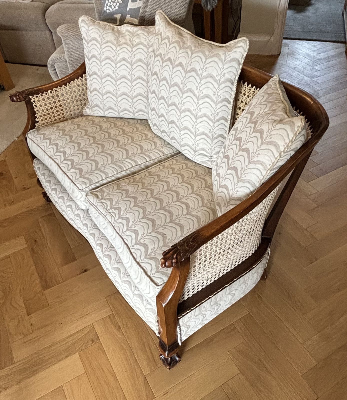 Bergere Cane Sofa, 19th Century photo for sale