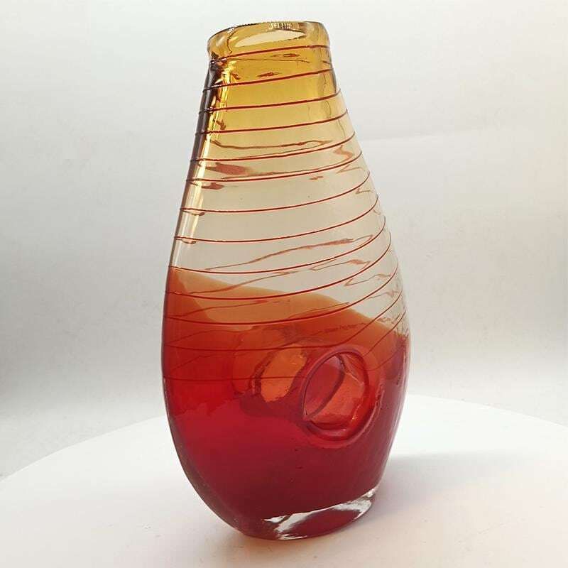1970s Stunning Vase In Hand Worked Murano Glass. Made In Italy. photo furniture