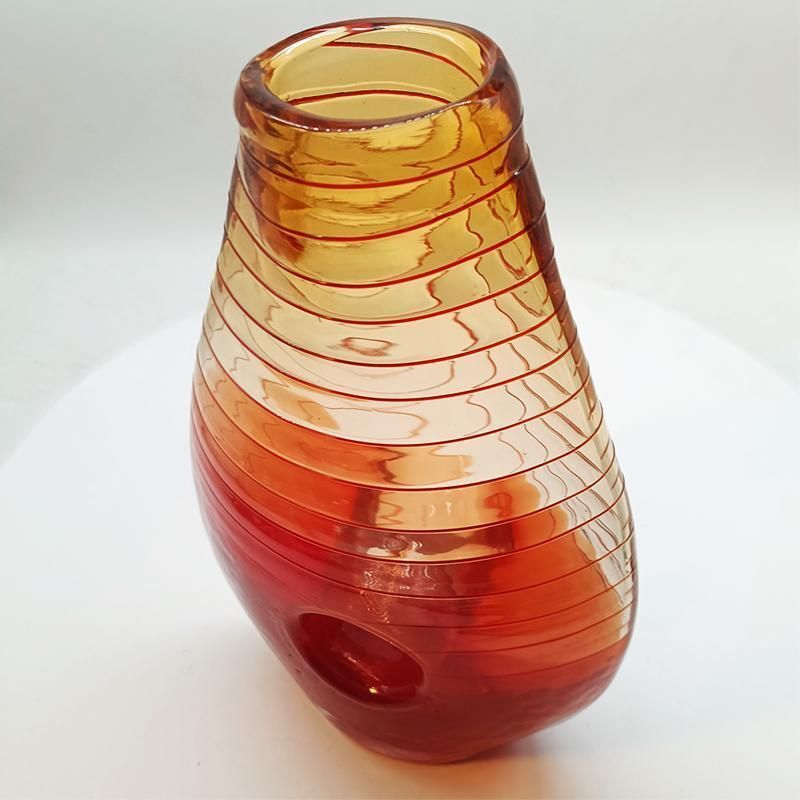 1970s Stunning Vase In Hand Worked Murano Glass. Made In Italy. photo for sale