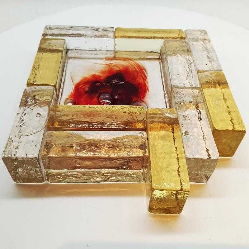 1950s Rare Big Ashtray / Sculpture In Hand Blown Artistic Murano Glass Attributed To Toni Zuccheri. photo Home Decor