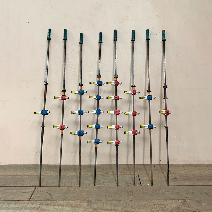 Reclaimed Set Of 4 X 1930's Table Football Rods