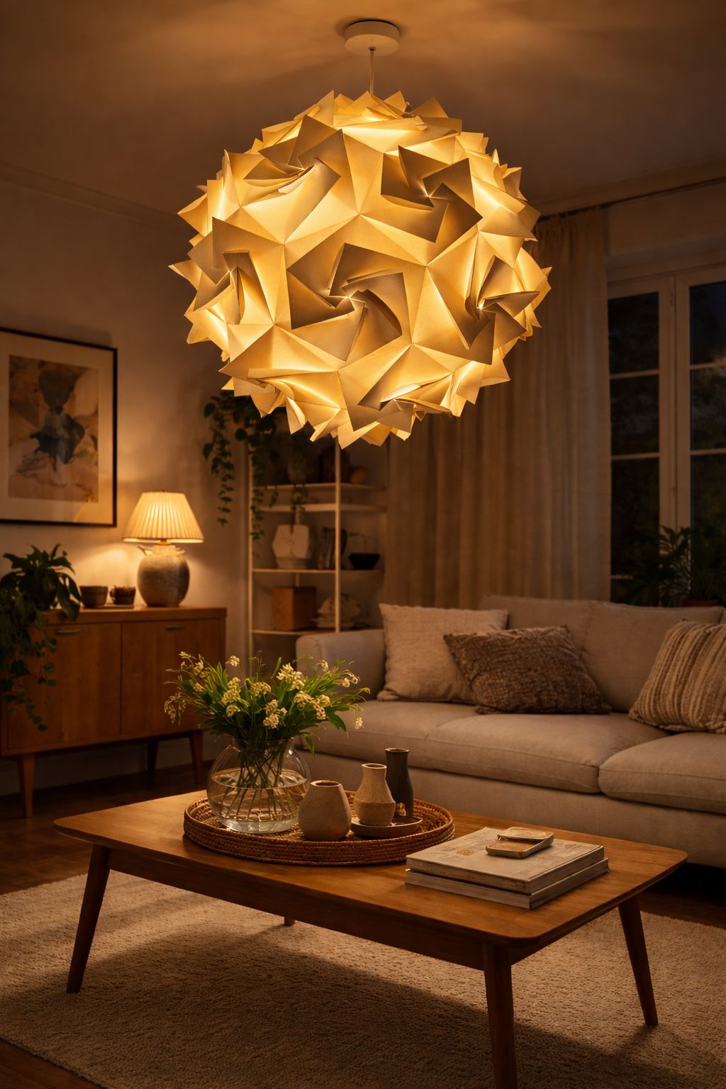Habitat “Aperture” Large Sculptural Paper Pendant By Claire Norcross (1970s–80s) photo furniture