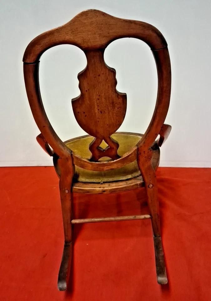 Antique Low Ladies Childs Nursing Sewing Bedroom Rocking Chair Gorgeous Patina photo 325.0
