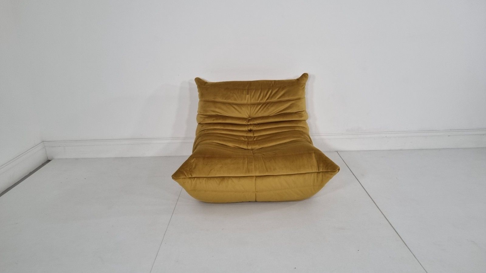 Ligne Roset Togo Chair And Footstool In Bronze Gold Velvet Immaculate photo vintage