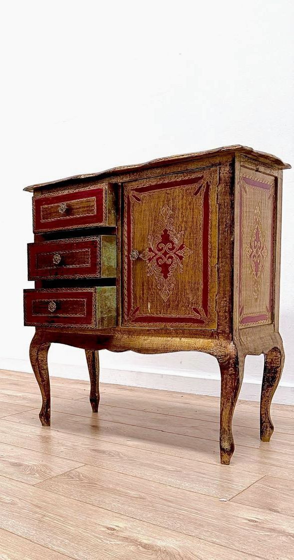 Furniture Vintage Quality Italian Florentine Cabinet Rare Older Example   Delivery Available 0232. photo