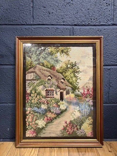 Vintage Needlepoint Tapestry Framed By Frost & Reed, Dated 1950 By F.W. Clements