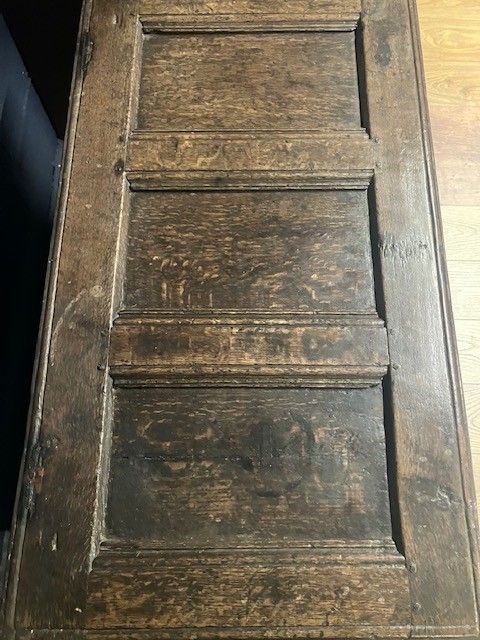 Antique Coffer Oak 17th Century  Blanket Chest Charles I / II Gothic Style Trunk photo 1750.0