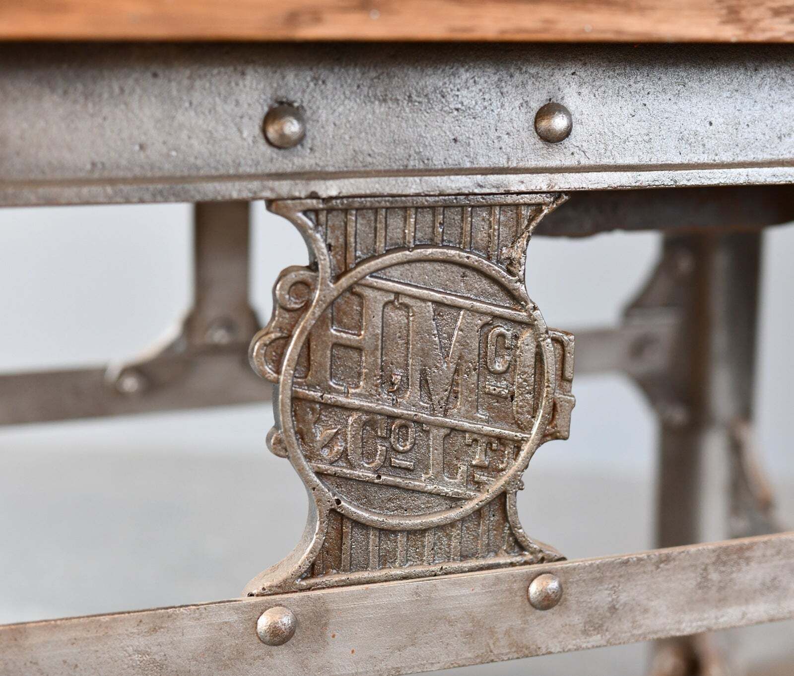 photo furniture Large Industrial Dining Table By H Mc G And Co Ltd Circa 1920s