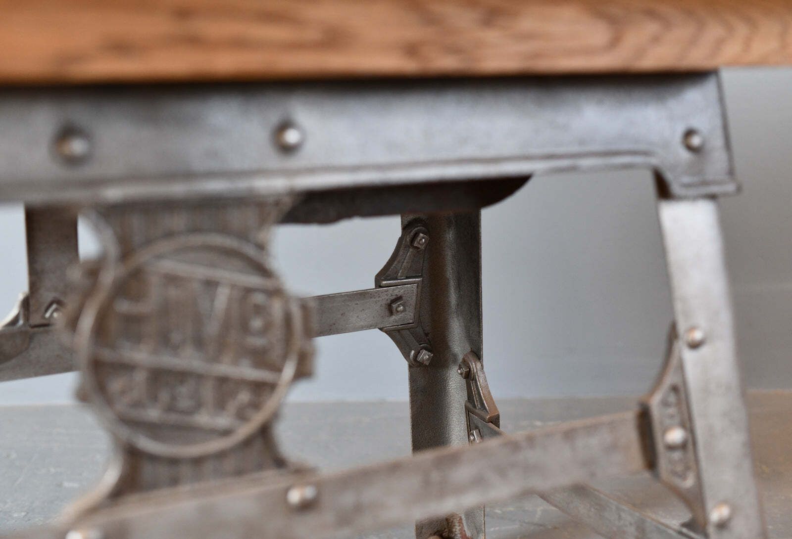 photo for sale Large Industrial Dining Table By H Mc G And Co Ltd Circa 1920s