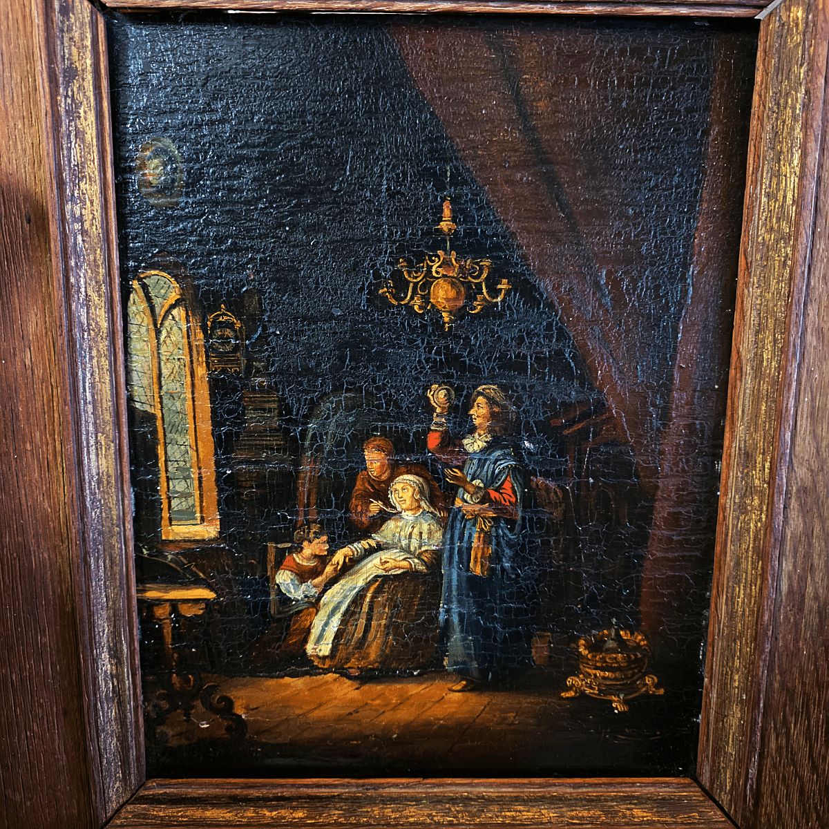 Antique Painting After A Work By Gerrit Dou, 19th Century photo furniture