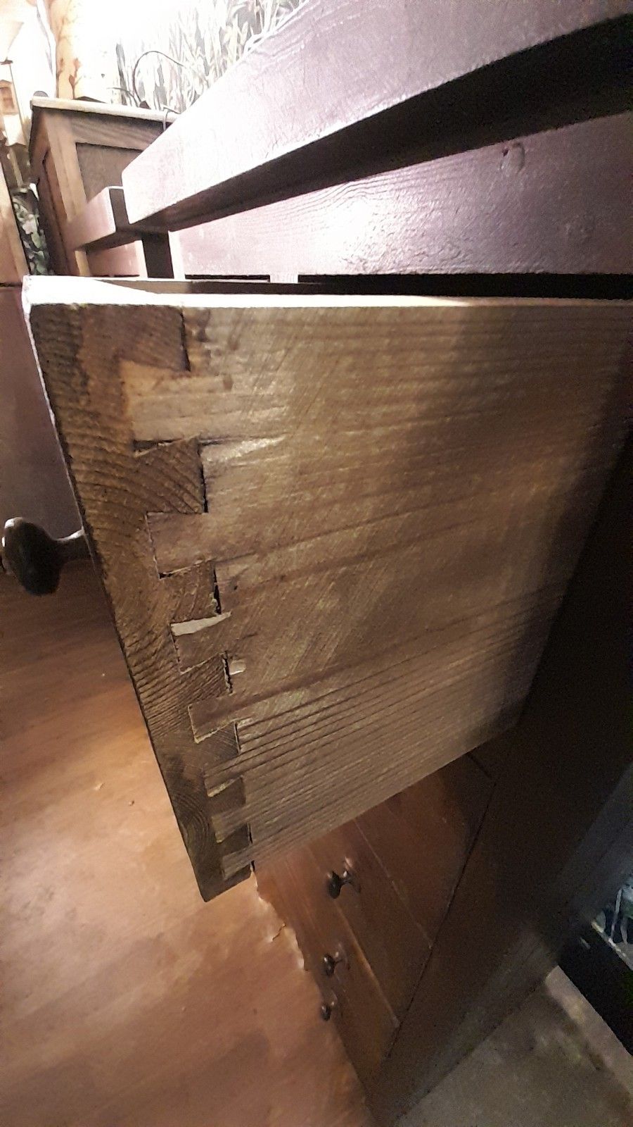 Pair Of Thick Solid Stained  Pine Tall Chests Of Drawers, Hand Made photo vinterior