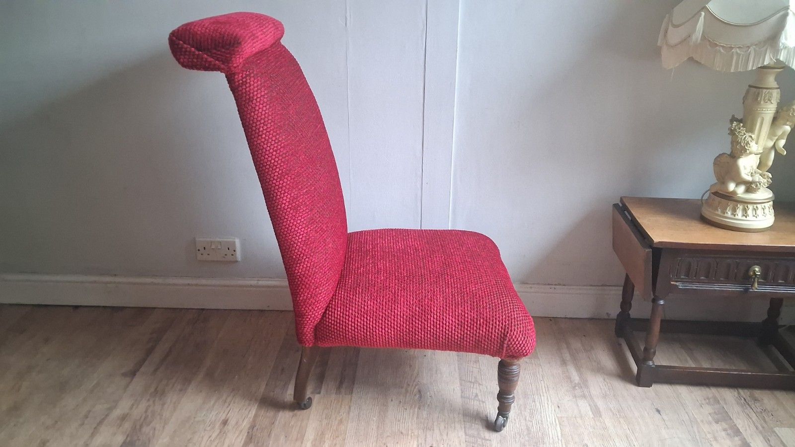 Newly Upholstered Original 19th Century Prayer Chair,Bedroom /Hall/Landing Chair photo 285.0