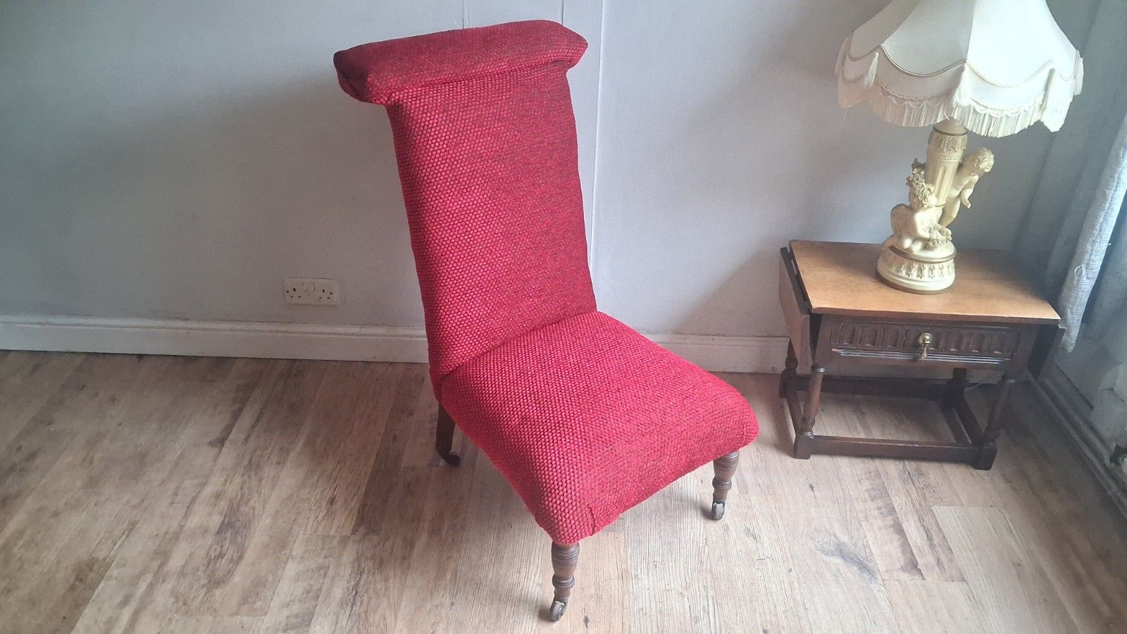 photo buy Newly Upholstered Original 19th Century Prayer Chair,Bedroom /Hall/Landing Chair