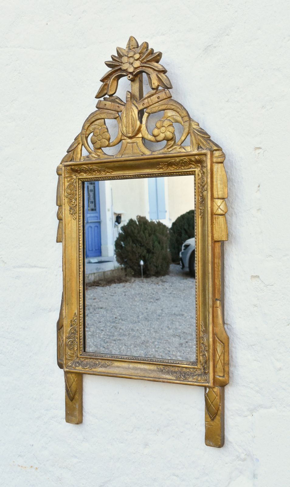 French Gilt Wood Wall Mirror Louis XVI Style, Directoire Period photo for sale