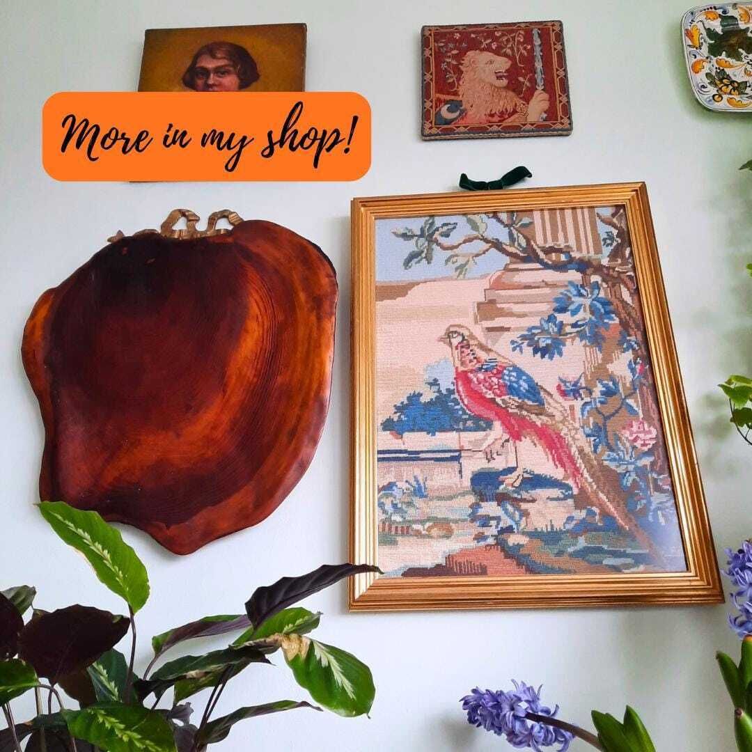 Very Large Organic Red Wooden Tray Wall Hanging Table Centrepiece photo for sale