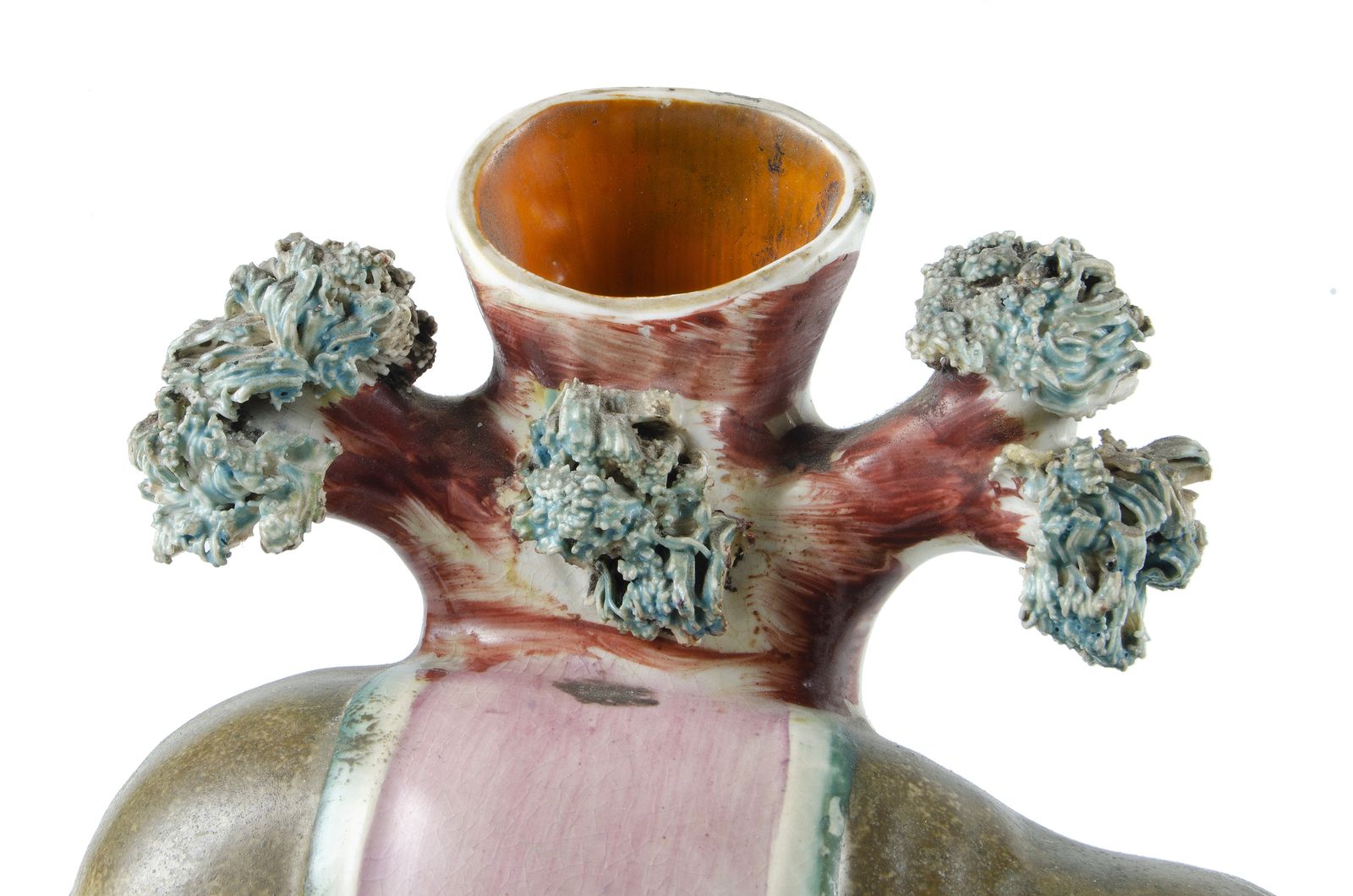 Pair Of Late 19th Century Victorian Staffordshire Earthenware Elephant Sculptures/Spill Vases, England photo vinterior