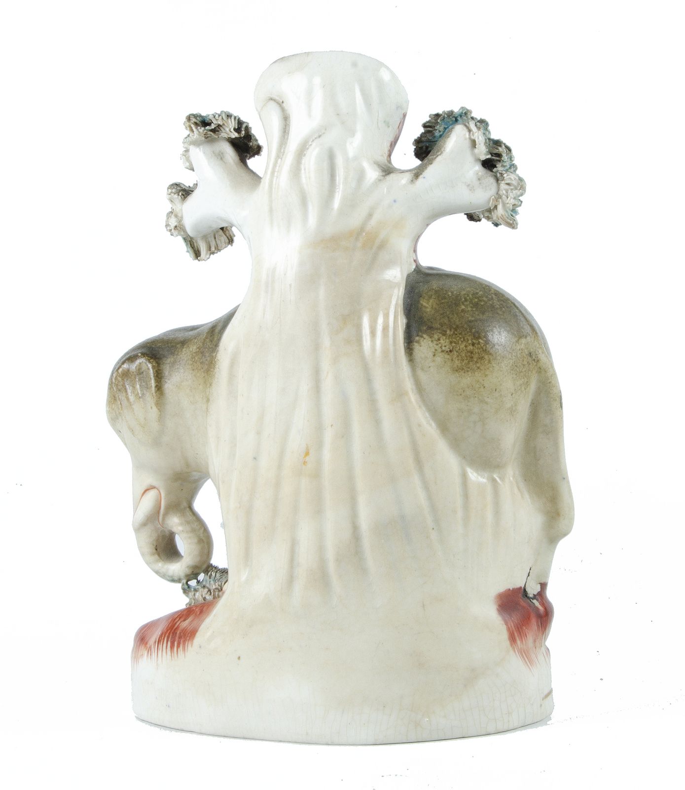 Pair Of Late 19th Century Victorian Staffordshire Earthenware Elephant Sculptures/Spill Vases, England photo buy
