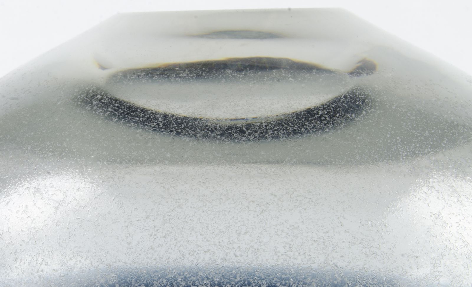 1960s Scandinavian Modern Blue Tinted Art Glass Decorative Bowl By Timo Sarpaneva, Finland photo vintage