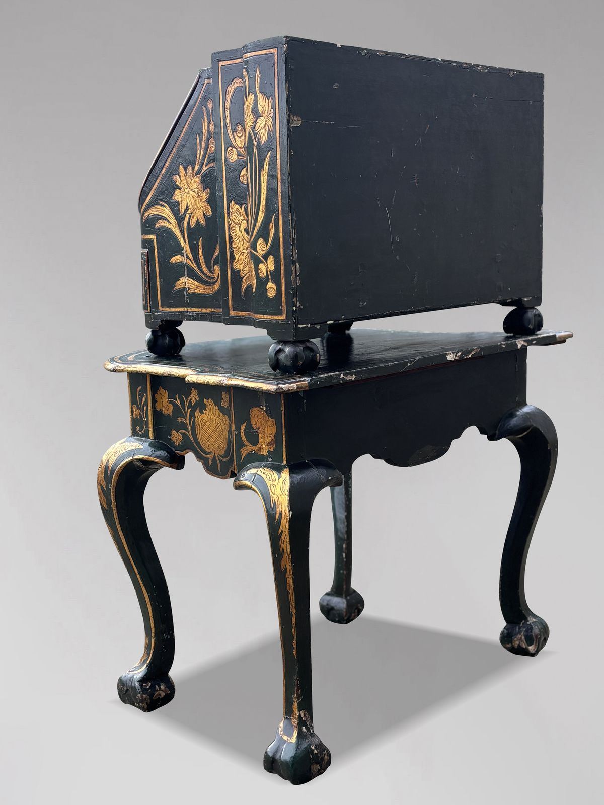 18th Century Venetian Painted Travelling Bureau On Table photo vintage