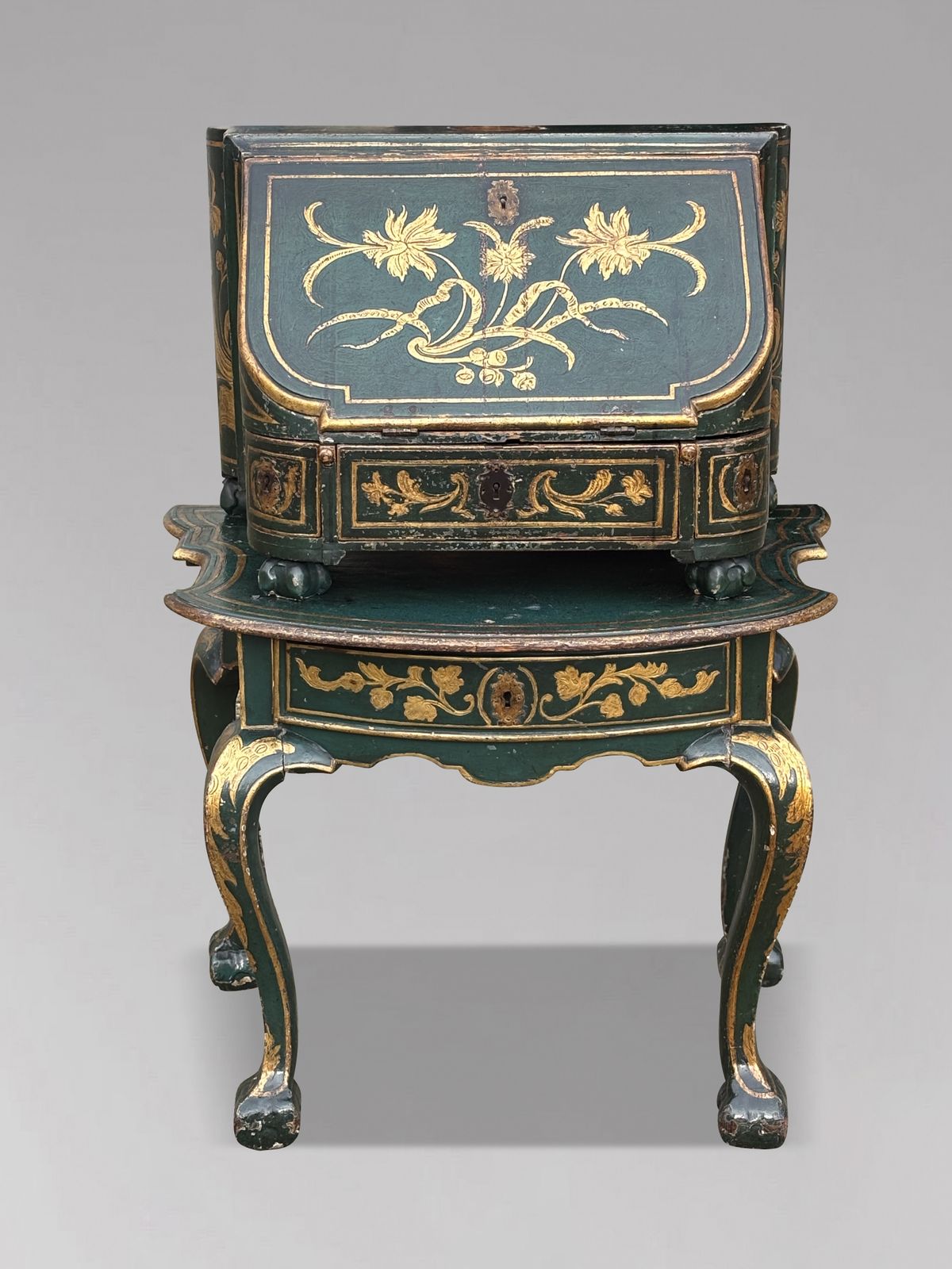 photo furniture 18th Century Venetian Painted Travelling Bureau On Table