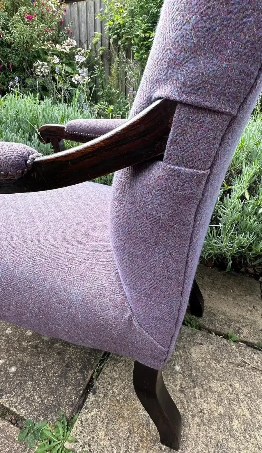 photo vintage 19th Century Open Arm Library Chair Voltaire Chair Deep Seat