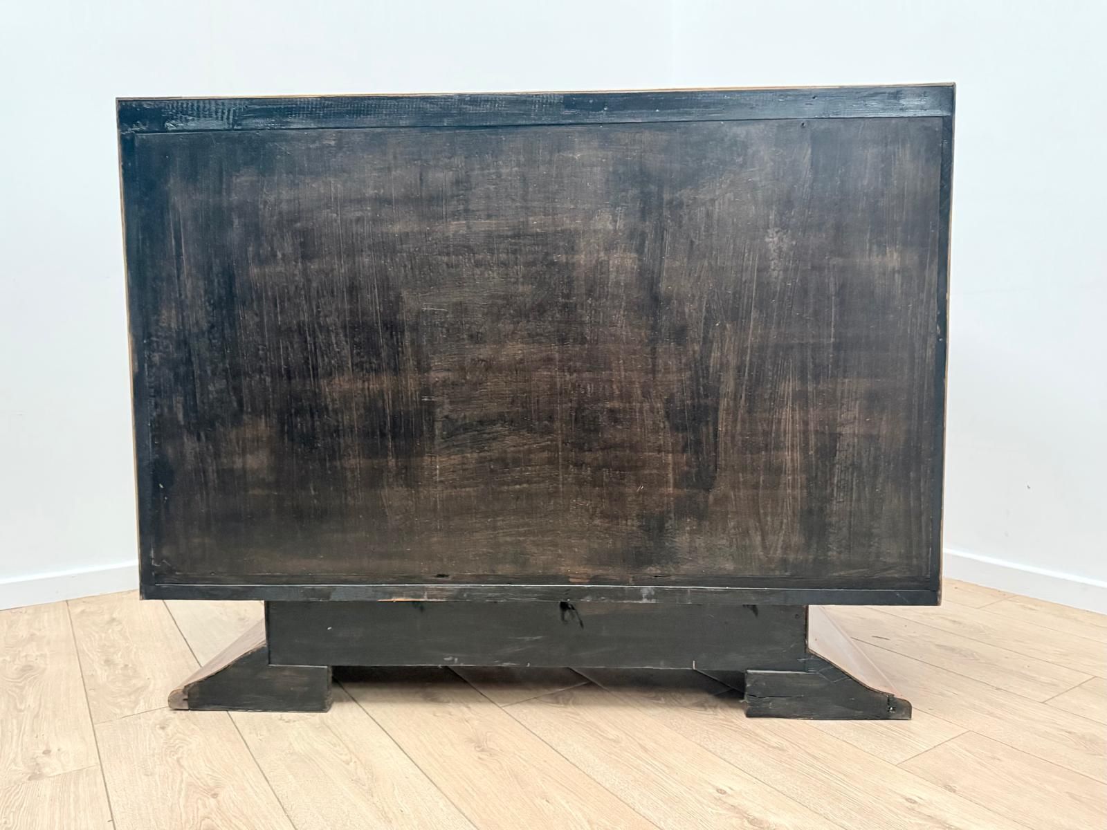 photo vinterior Beautiful Italian Inlaid Art Deco Walnut Route Chest Dresser Delivery Available 0179.