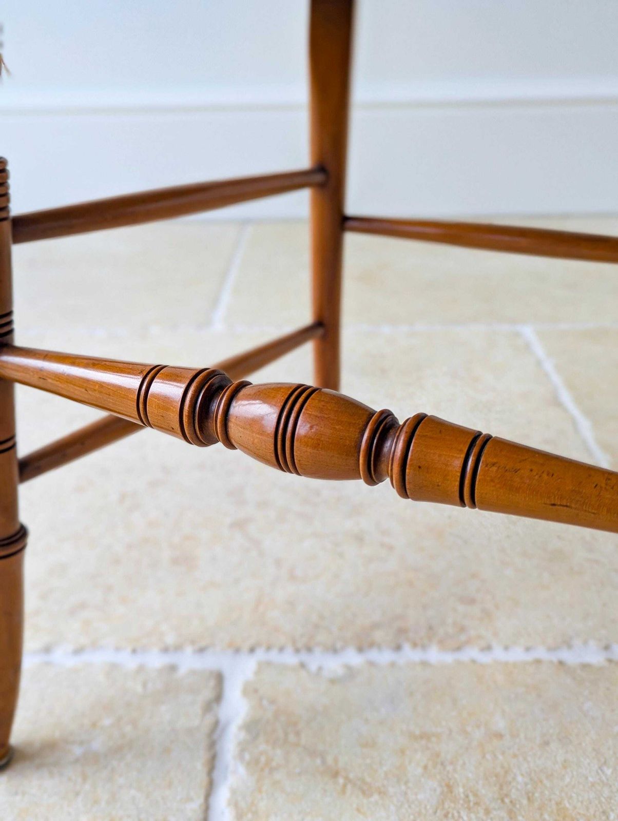 photo vinterior Antique Victorian Satinwood Lyre Back Elbow Chair C.1890