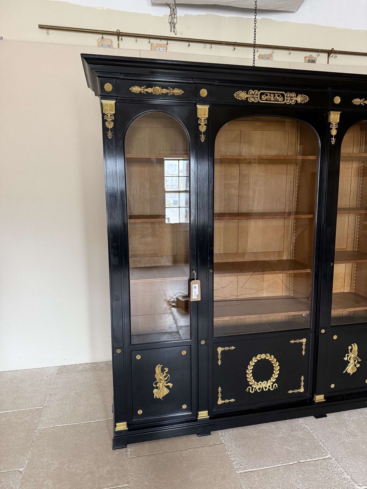 Late 19th Century French Empire Style Ebonised Bookcase photo furniture