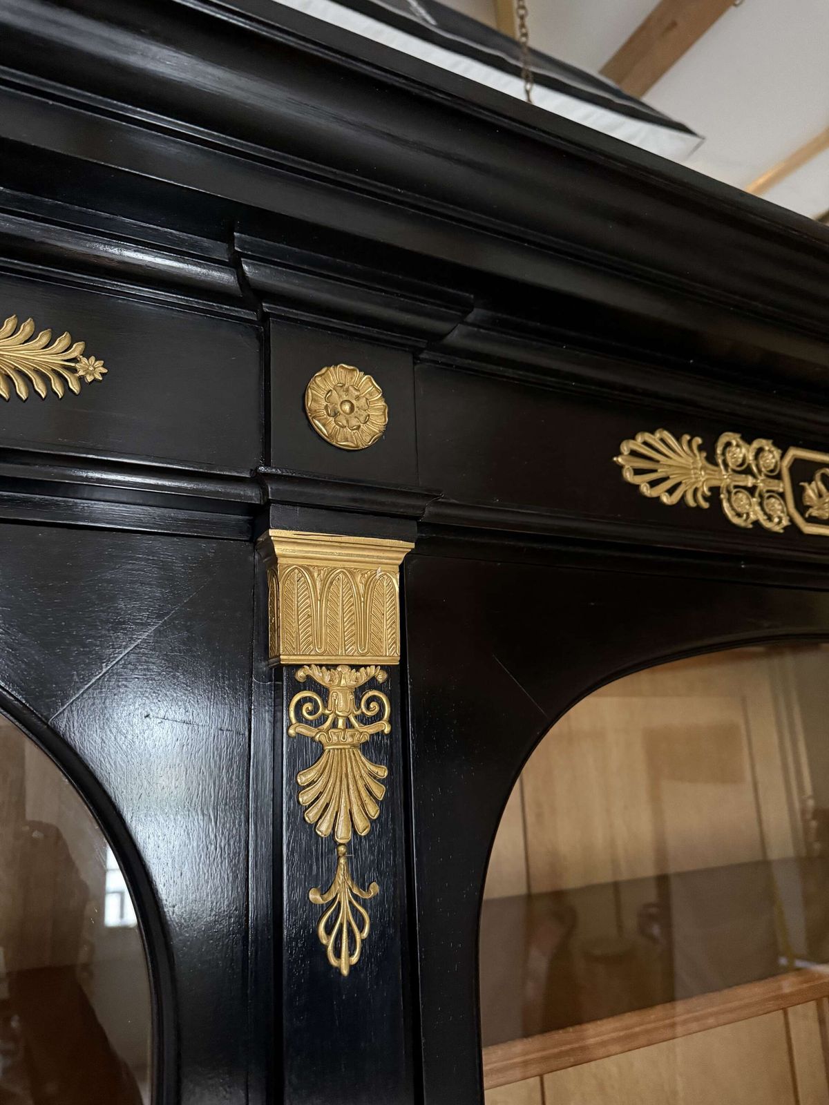 Late 19th Century French Empire Style Ebonised Bookcase photo Furniture