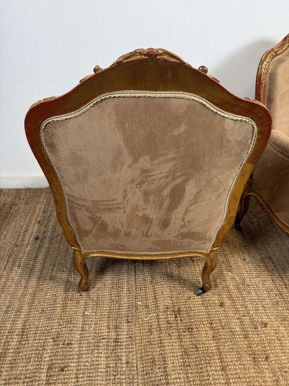 Furniture Pair Of Napoleon III Gilded Armchairs photo