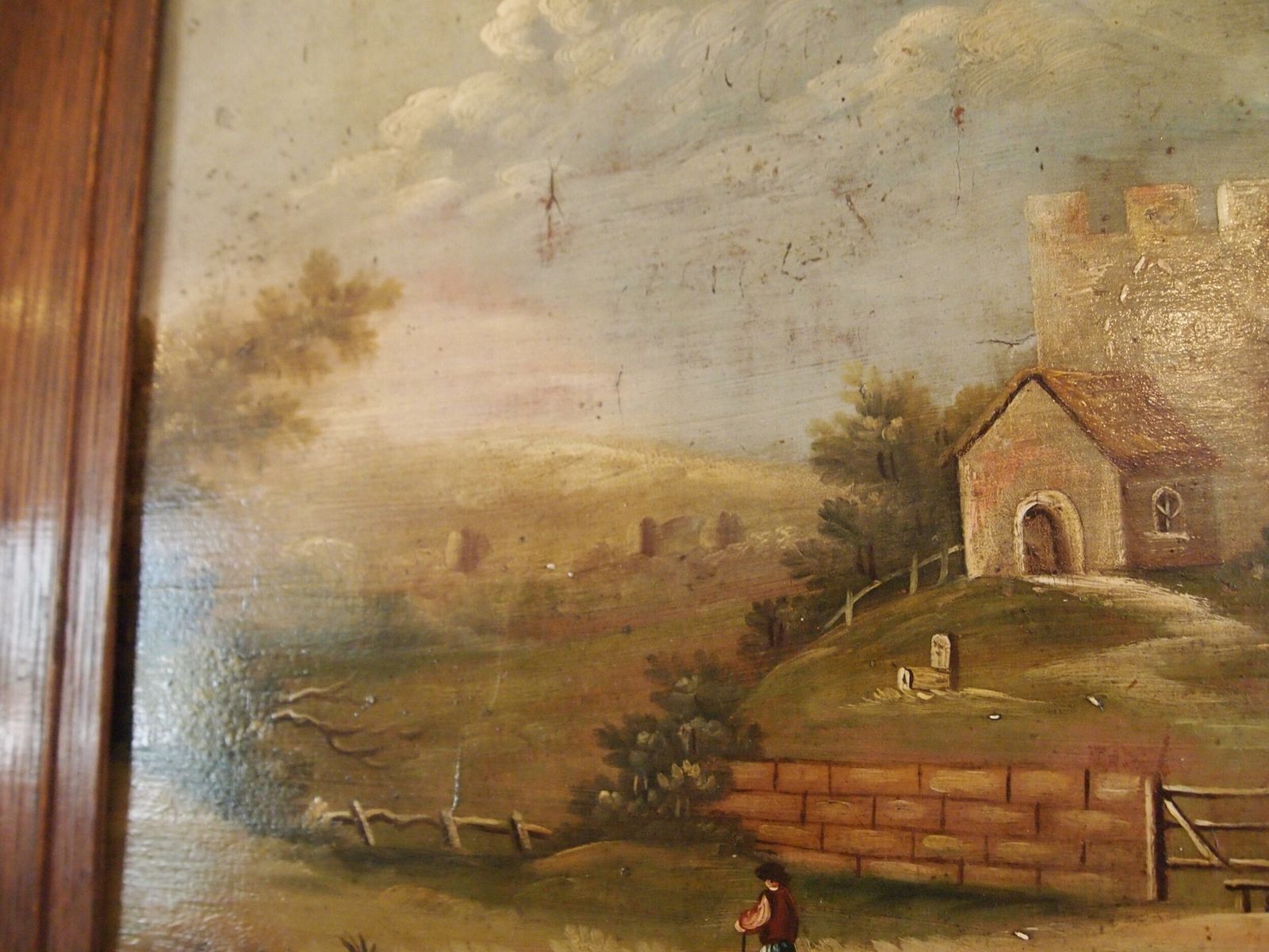 Painting Naive Folk Art Primitive Oil On Board C1850 photo vinterior