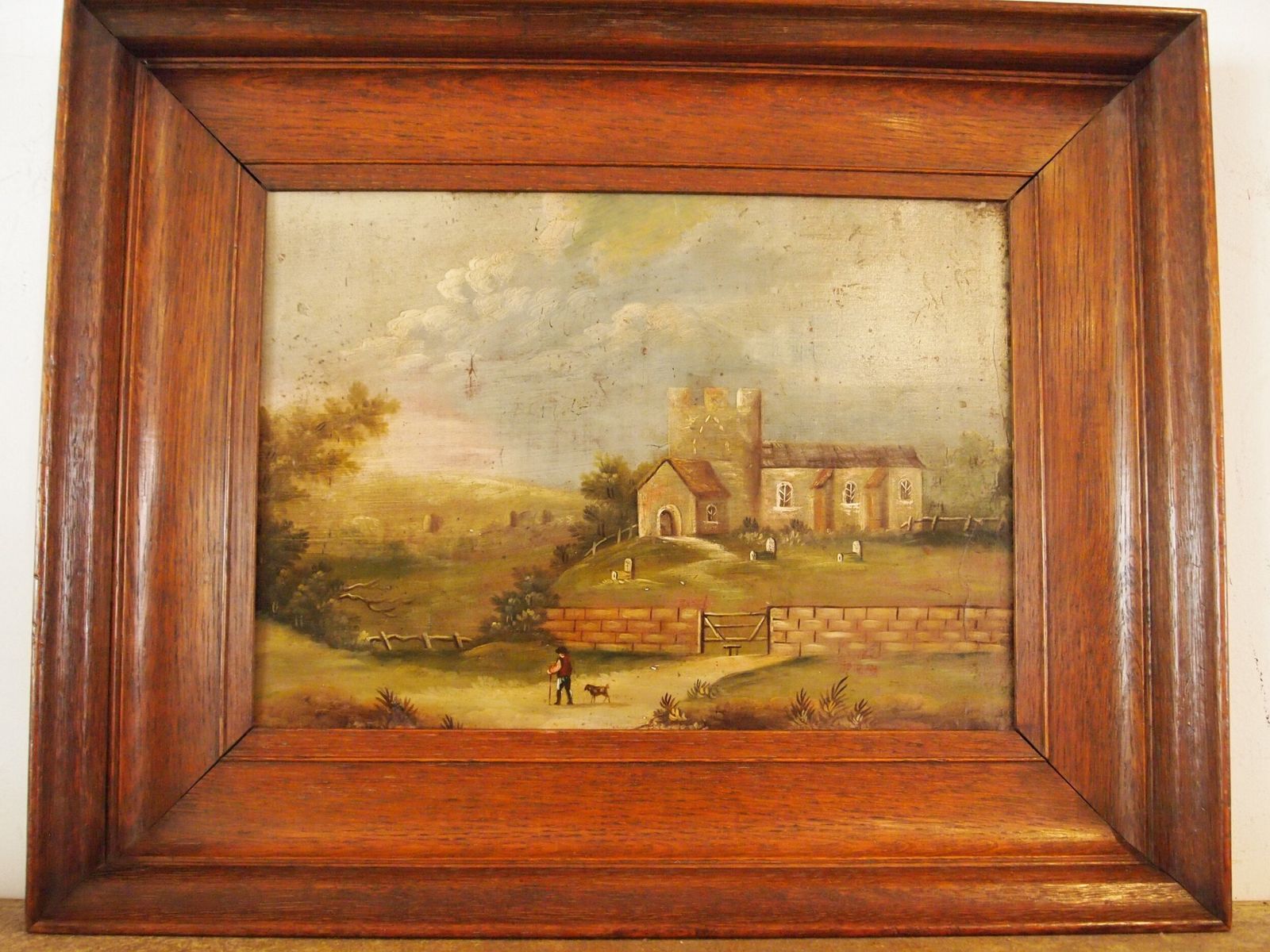 photo for sale Painting Naive Folk Art Primitive Oil On Board C1850