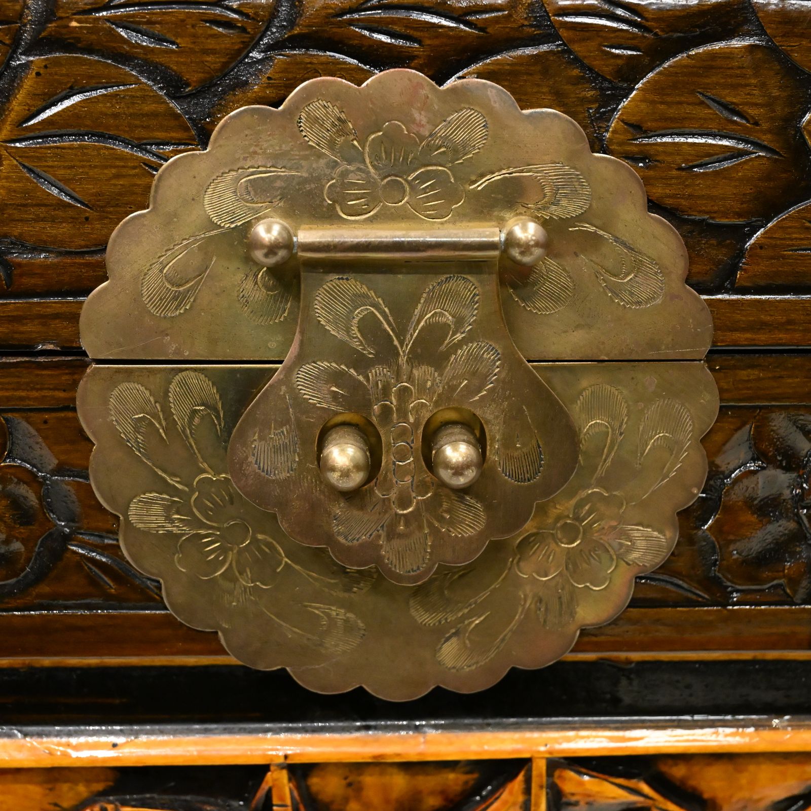 photo buy Chinese Carved Chest Camphor Wood Fine Carvings H60cm X W104cm X D56cm