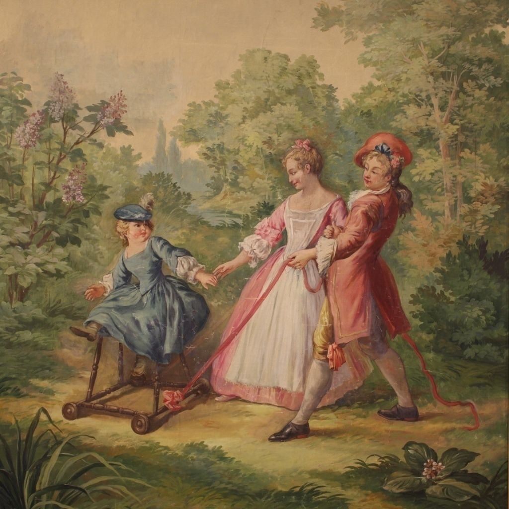 Italian Painting Romantic Scene From 20th Century photo vinterior