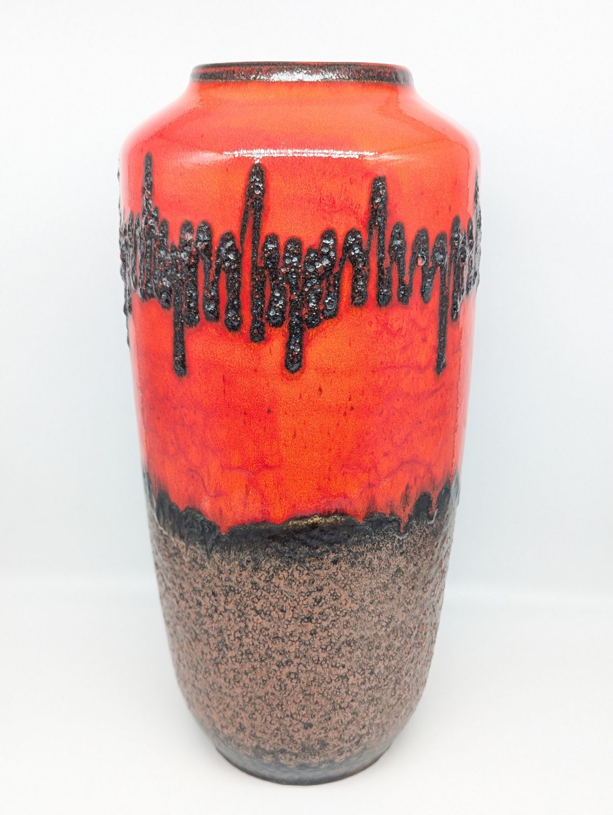 Large West German Lava Floor Vase By Scheurich Model 517–45, C.1970 photo for sale