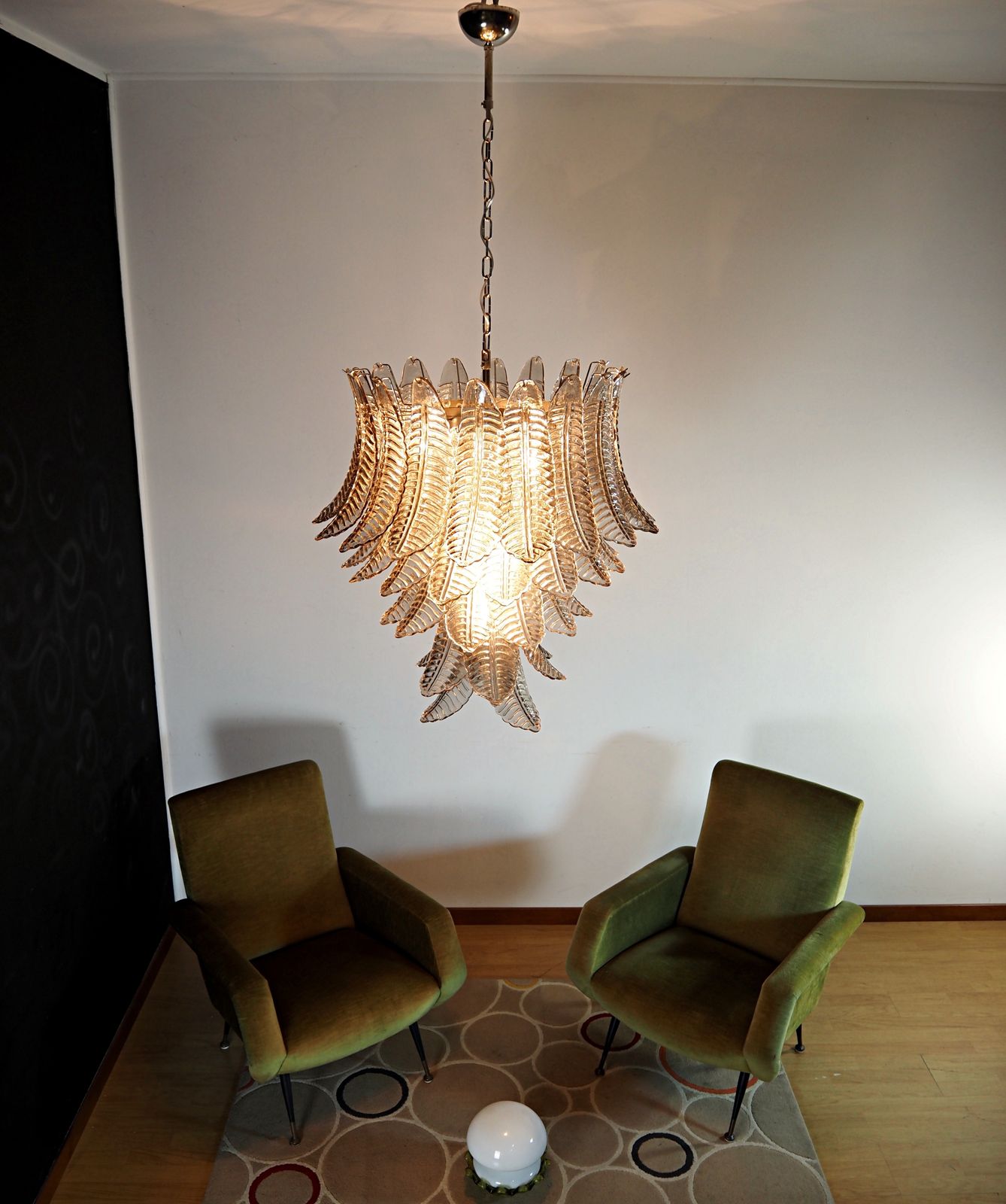 Huge Italian Murano Six Tier Smoked Felci Glass Chandelier photo Lighting