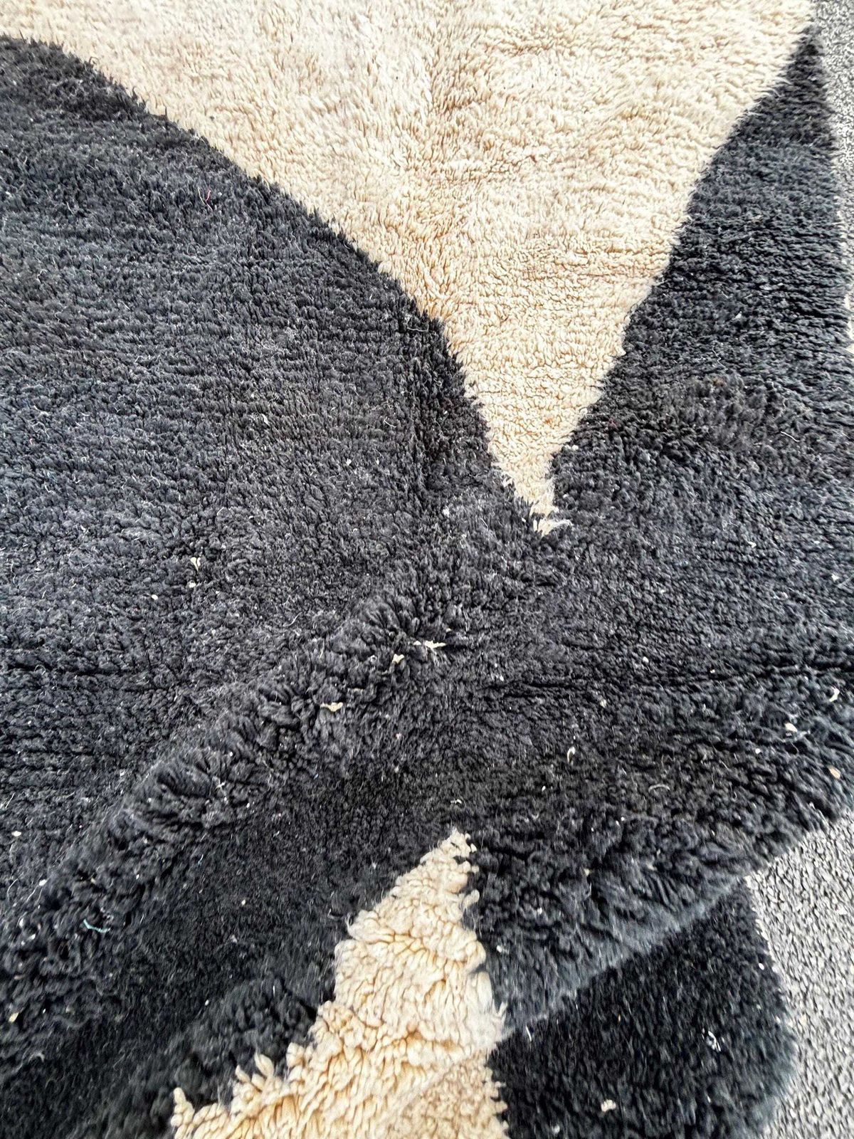 Moroccan Mrirt Wool Rug 200x300 Cm – Handmade Berber Area Rug, Black And White Carpet, Modern Geometric Moroccan Decor photo 991.0