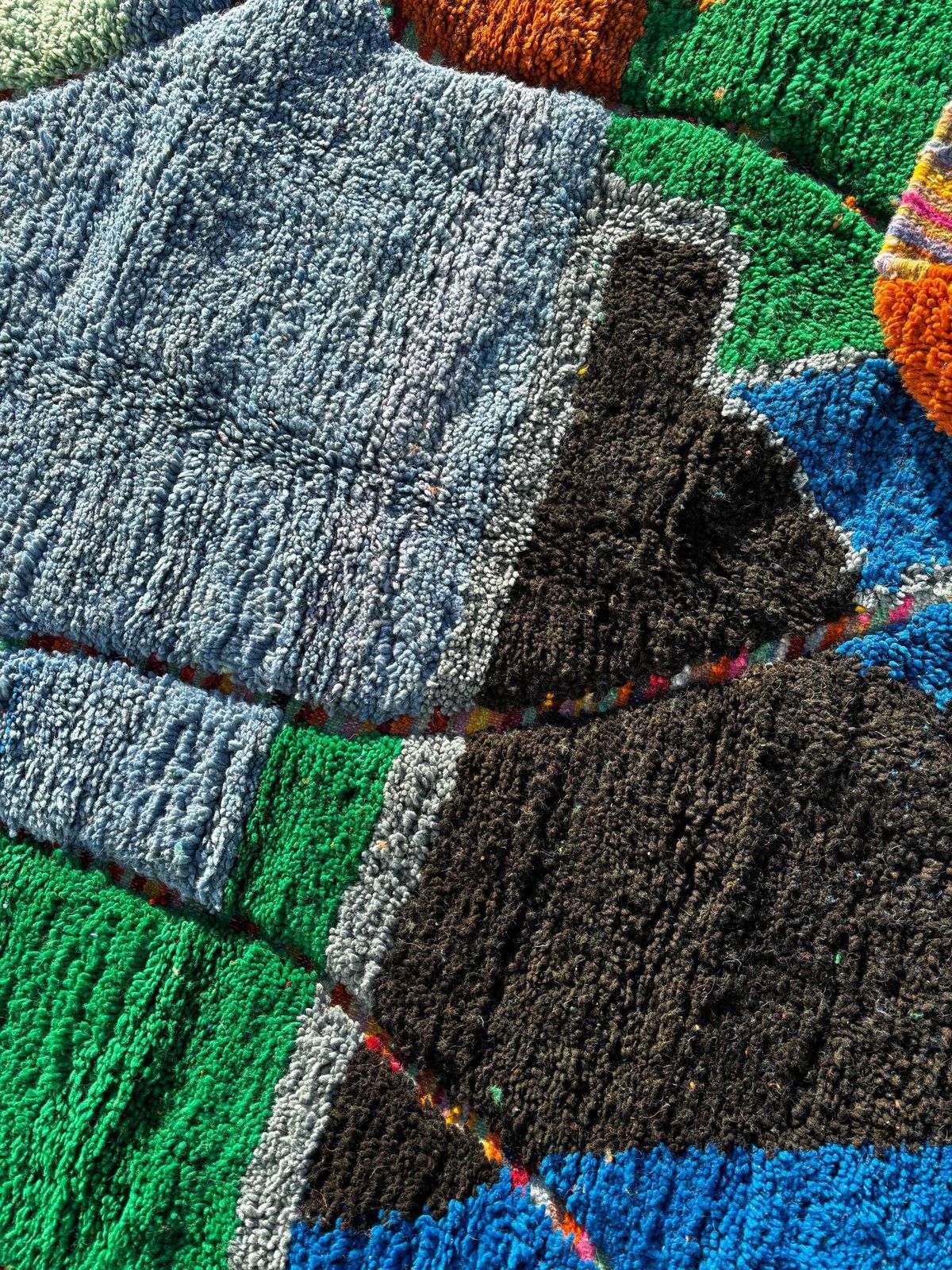 Colorful Moroccan Berber Rug 200x300 Cm   Authentic Handwoven Wool Carpet,Modern Berber Rug   Beni Ourain Rug   Handmade Rug photo vinterior