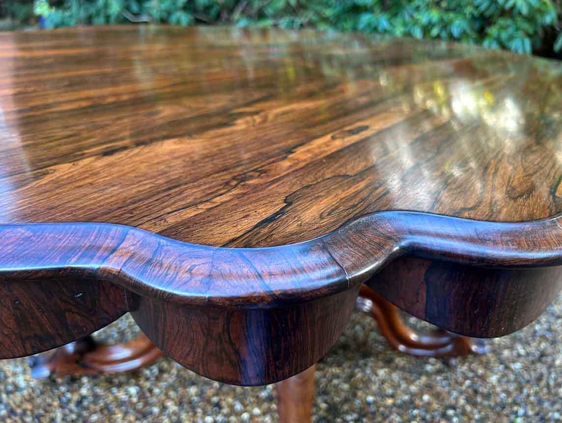 William IV Rosewood Tilt Top Oval Serpentine Dining Table photo vintage