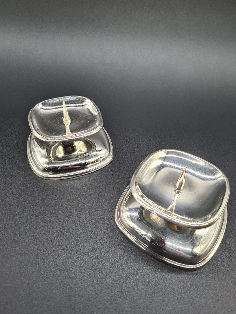 Mid Century Modern Candlesticks In Chrome Plated Metal From Wmf, 1950s 1960s, Set Of 2 photo buy