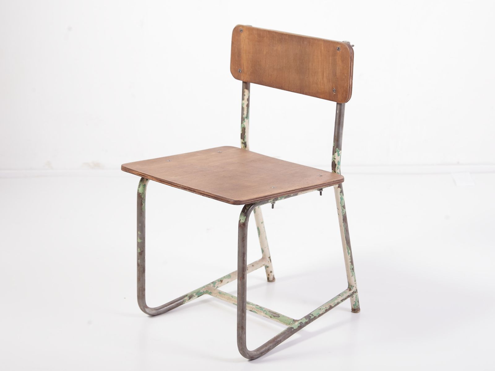 Vintage Schoolstoel Voor Kinderen, Multiplex En Staal, Jaren 1970 photo for sale