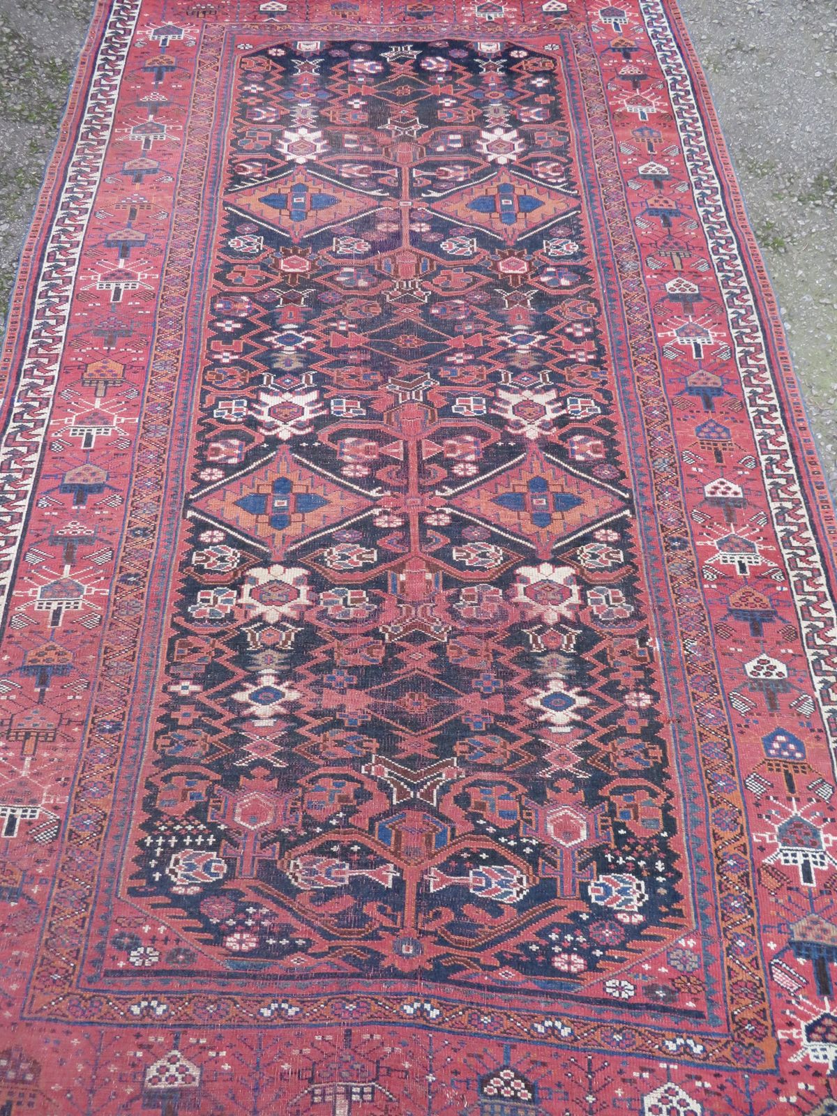 Rare Antique Bakhtiari Tribal Village Carpet. 300cm X 169cm. photo for sale