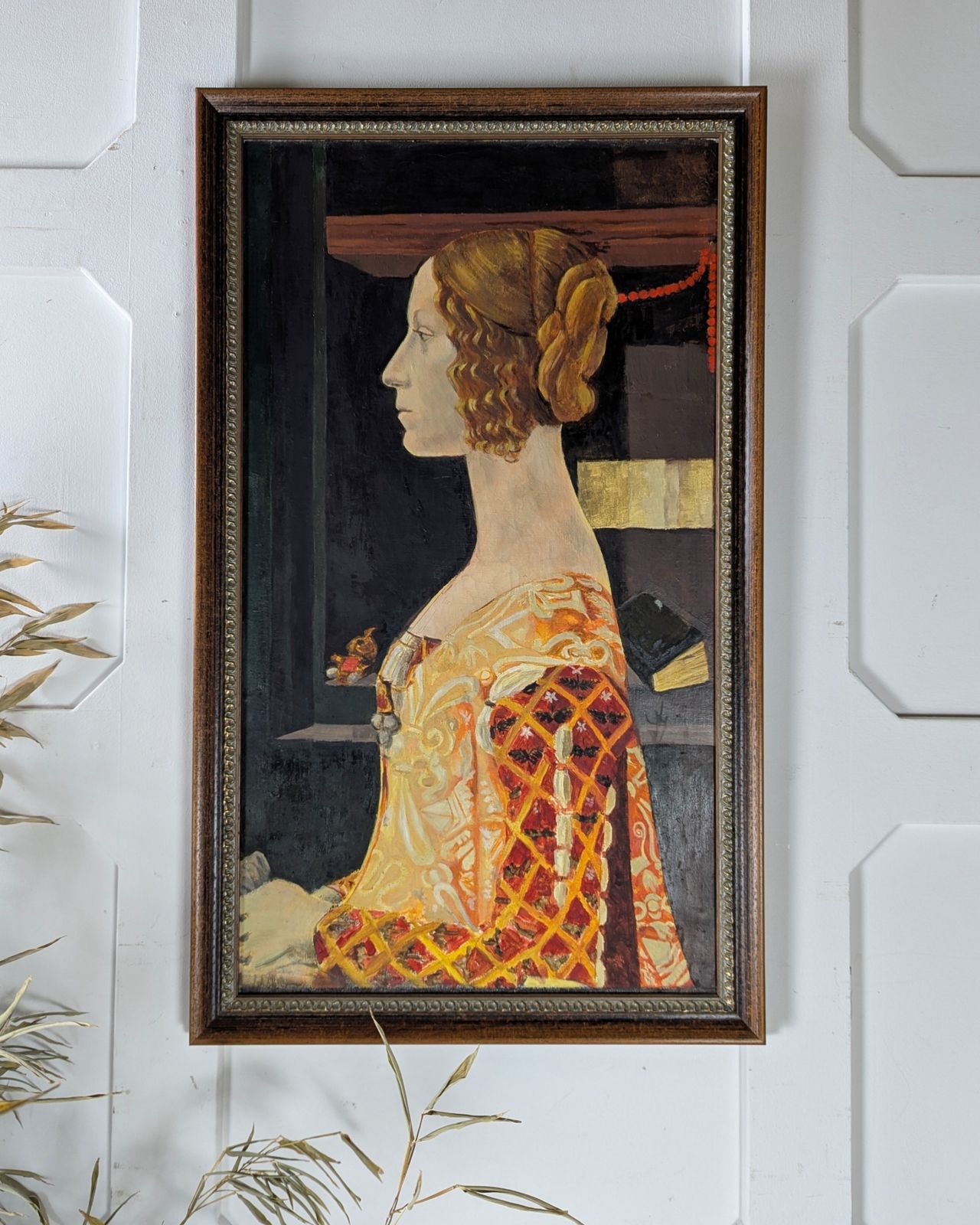 Vintage Oil On Canvas – Giovanna Degli Albizzi (After Ghirlandaio)